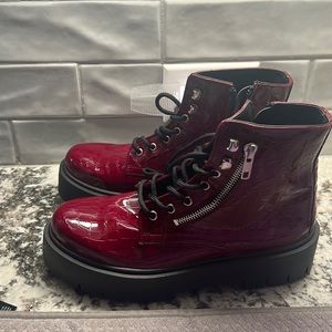 Steve Madden Burgundy Combat Boots